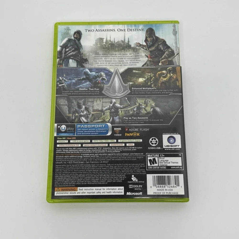 Assassin's Creed: Revelations (Microsoft Xbox 360, 2011) CIB Tested Working